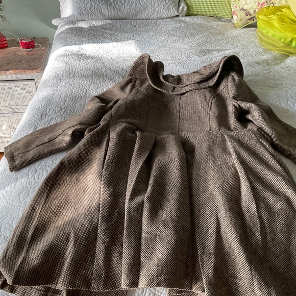 Ladies large jacket tweed with rufles 3/4 length - Picture 5 of 5